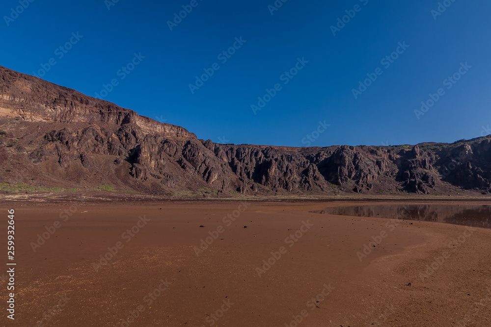 A bottom of the caldera of the Al Wahbah crater, Saudi Arabia