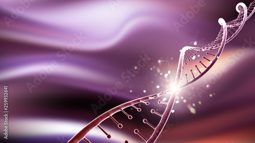 3D medical background with abstract DNA strand
