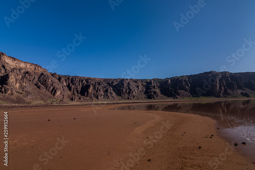 A bottom of the caldera of the Al Wahbah crater  Saudi Arabia