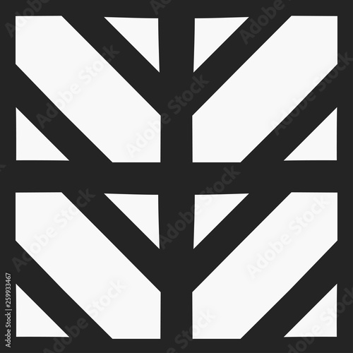 Vector modern tiles pattern and wallpaper. Abstract art deco seamless monochrome background. Vintage element for retro design