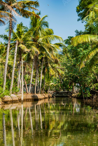 Boat trip through the backwater canals of Munroe Island in Kollam in India