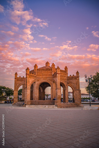 Sunset over the main square of Chiapa de Corzo Town near Sumidero Canyon Nati...