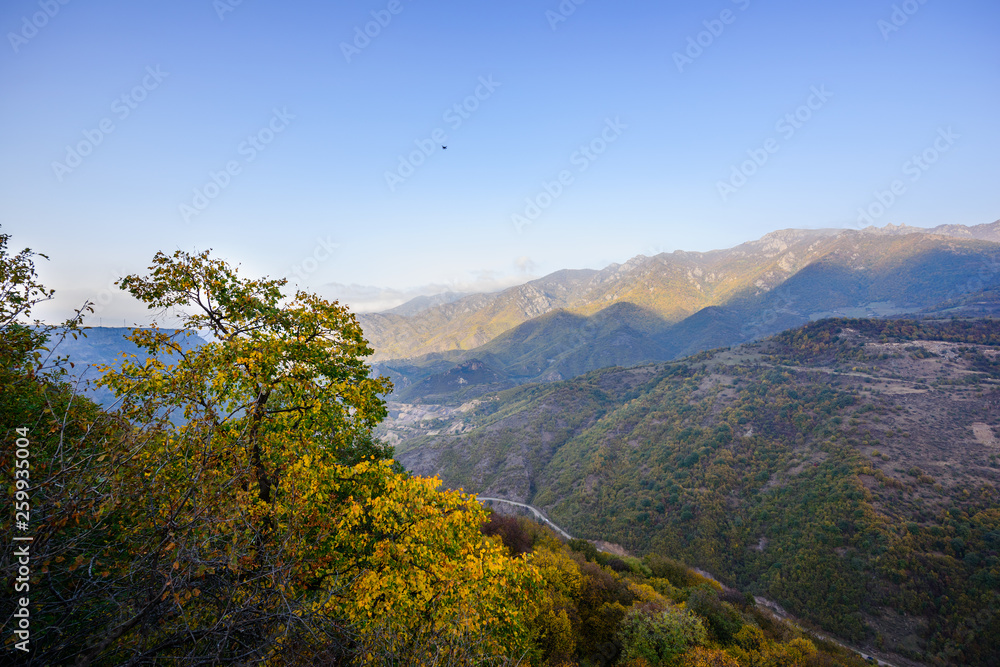 Fabulous autumn landscape with mountains and forest, Armenia