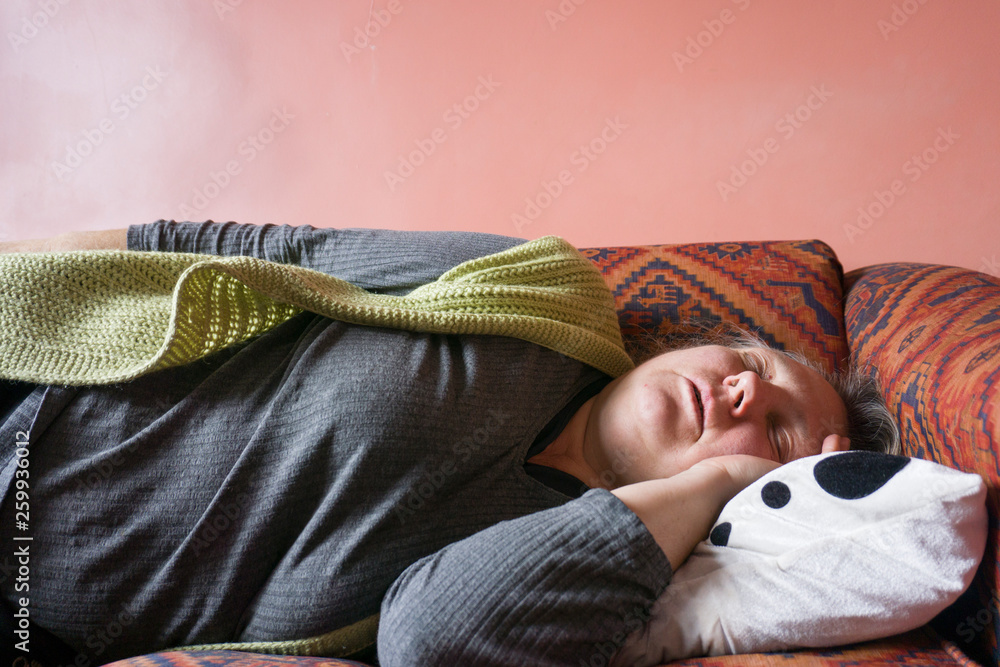 Seniors Elderly Woman Sleeping In Comfortable Armchair Stock Photo -  Download Image Now - iStock