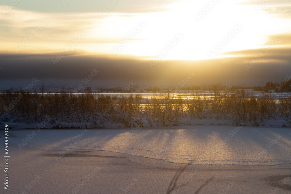 Paisaje en Islandia invierno Nevado Paisaje en Islandia invierno Nevado