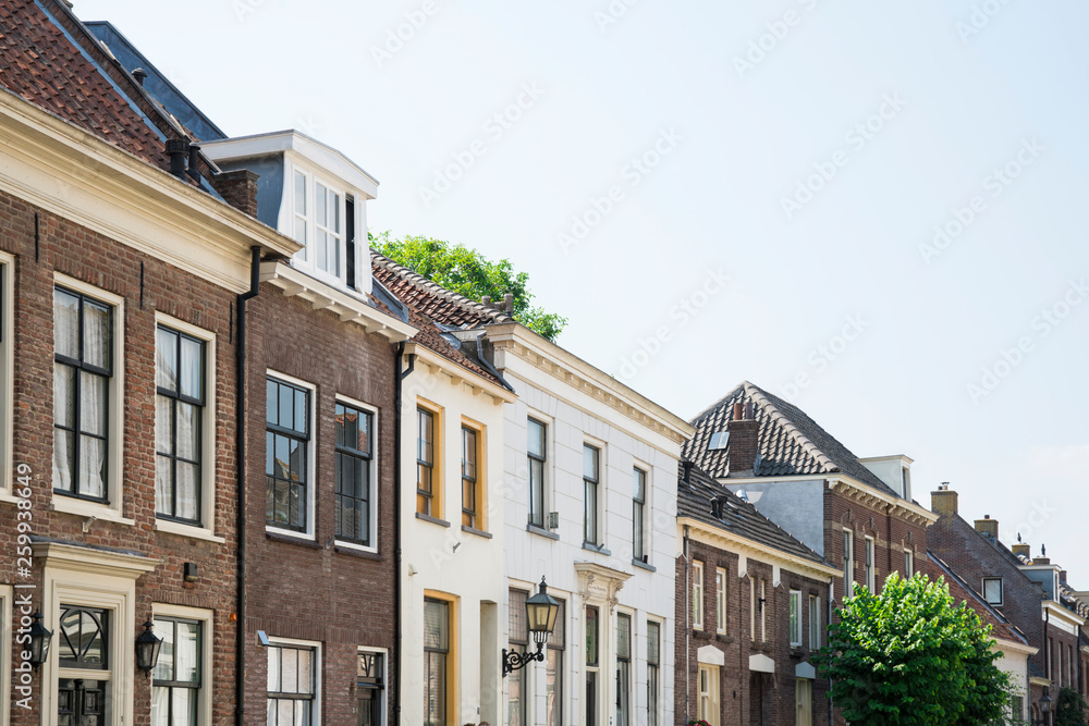 Naklejka premium houses in street Rodeheldenstraat in Buren, The Netherlands,