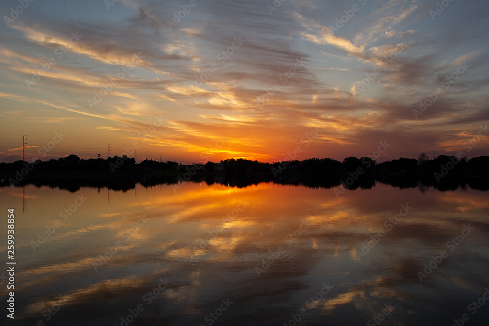 Sunset Lake Reflection