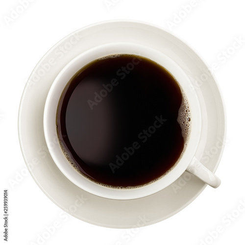 Cup of coffee, isolated on white background, clipping path, full depth of field