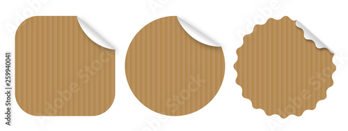 Etiquettes kraft / 3 formes - Vecteur