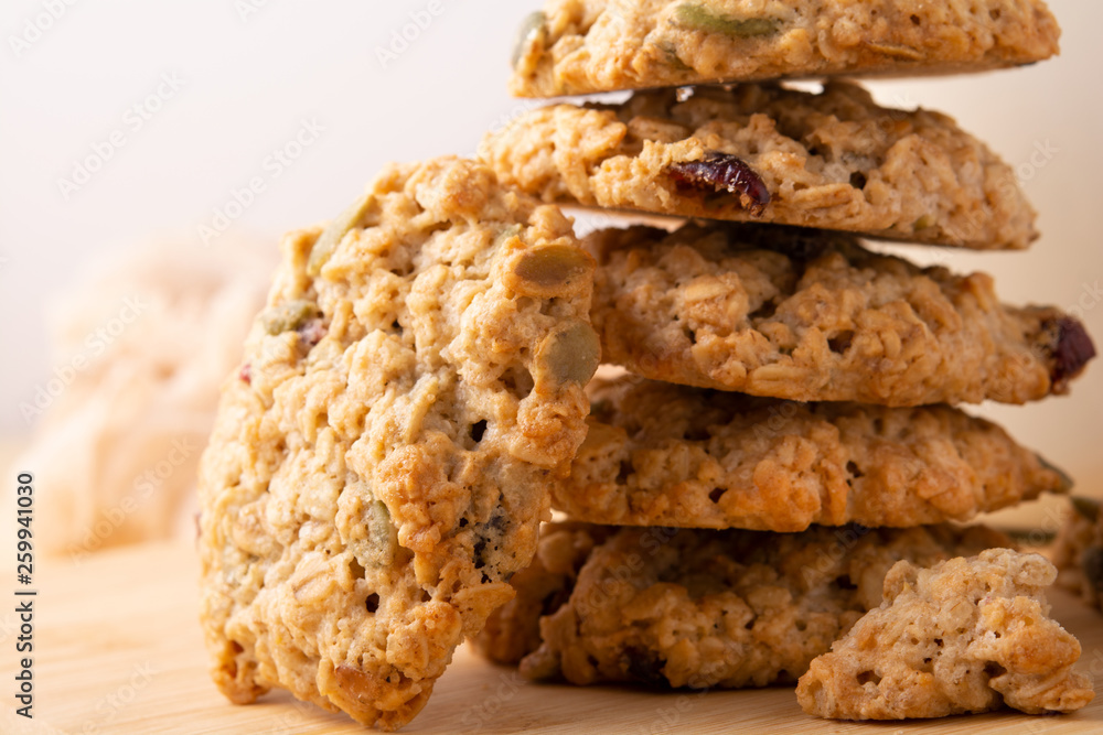 oatmeal cookies on a wooden table oatmeal cookies on a wooden table