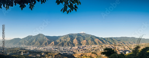 Panoramic aerial view of Caracas during a sunset photo