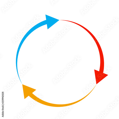 Color circular arrow. Vector illustration.