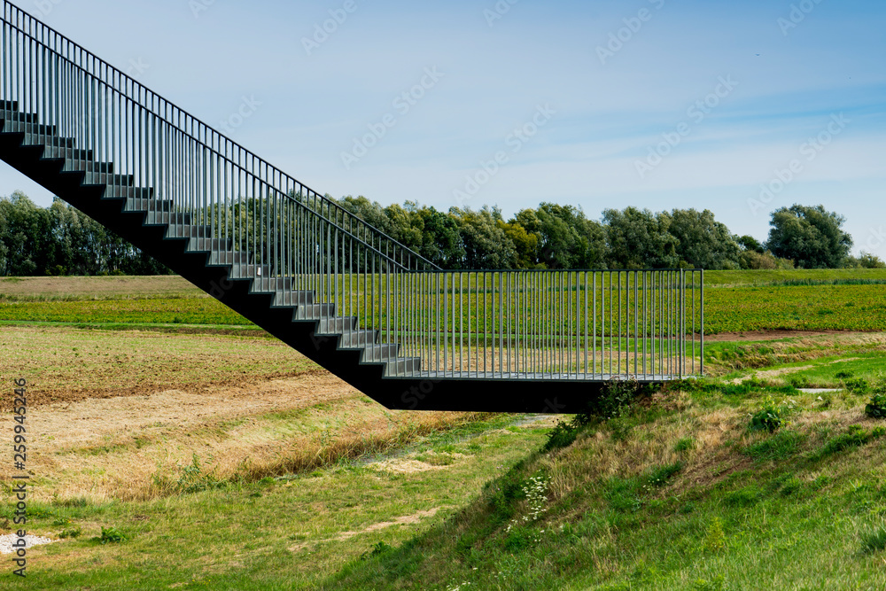 iron stairs of watching tower in national park Biesbosch, The Netherlands iron stairs of watching tower in national park Biesbosch, The Netherlands