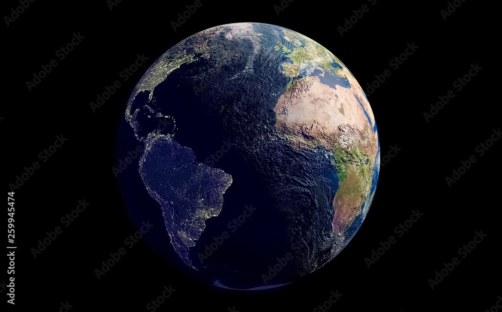 Fototapeta premium planet earth on a clean black background