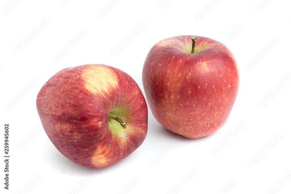red apples isolated on a white background.