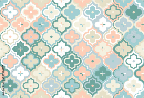 Moroccan Quatrefoil Seamless Pattern Mosaic Ogee Vector