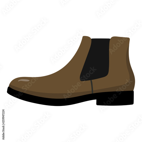 Mens chelsi shoe colored icon in white background