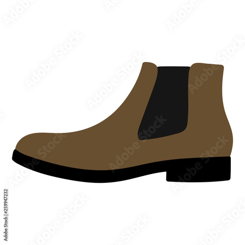 Mens chelsi shoe colored icon in white background