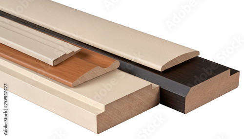 Combination of Wooden Skirting boards over white
