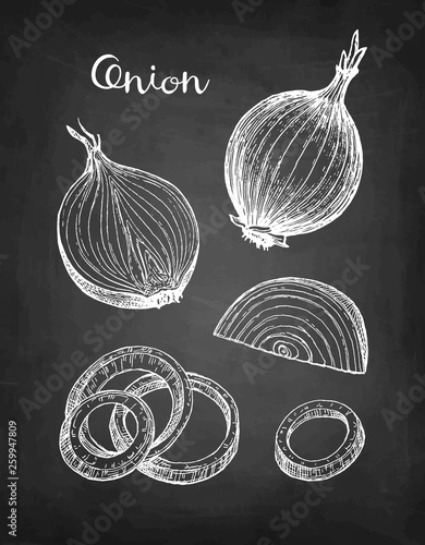 Chalk sketch of onion