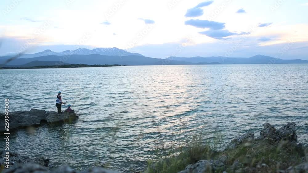 Fishing in the Beyşehir lake, Konya. 