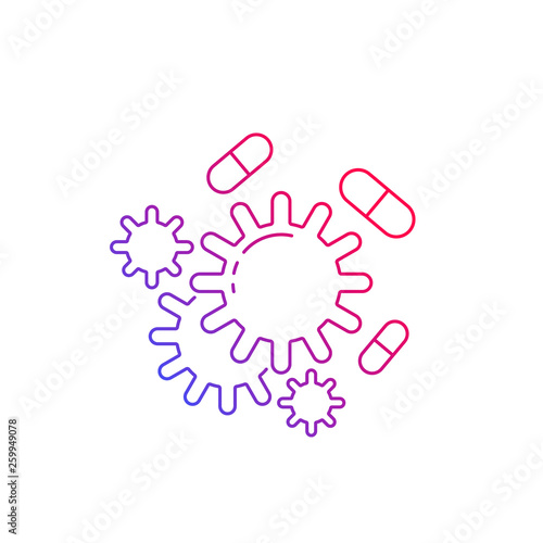 drug resistance, line vector
