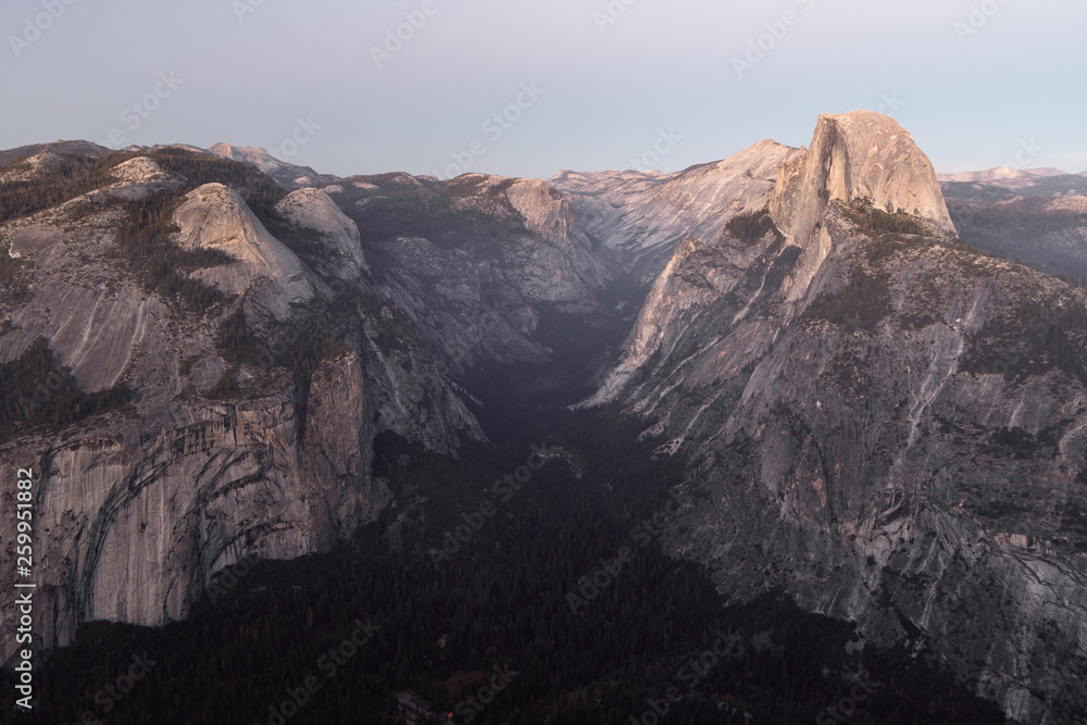 Half Dome at sunset in Yosemite National Park