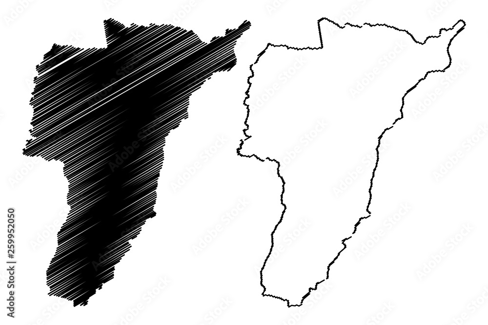 Quindio Department (Colombia, Republic of Colombia, Departments of Colombia) map vector illustration, scribble sketch Department of Quindio map