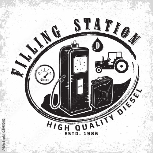 vintage filling station emblem design