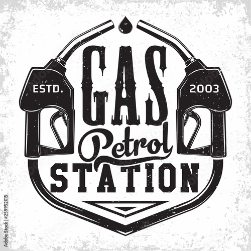 vintage filling station emblem design