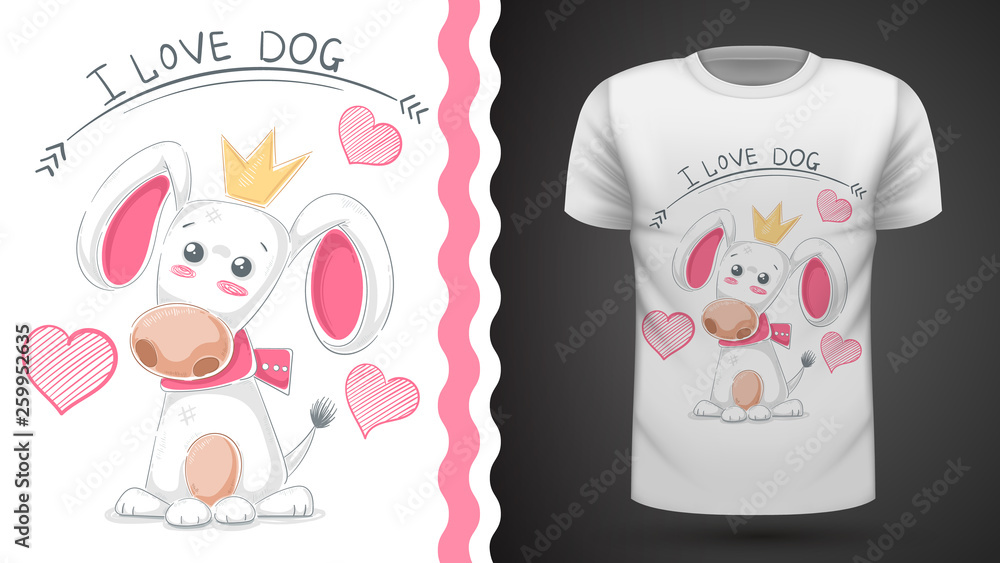 Cute dog, puppy - idea print t-shirt