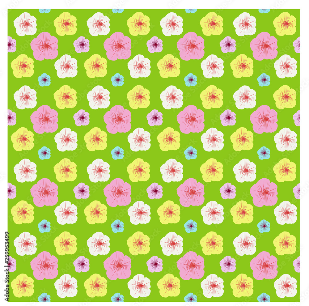 seamless pattern with colorful flower on green background seamless pattern with colorful flower on green background