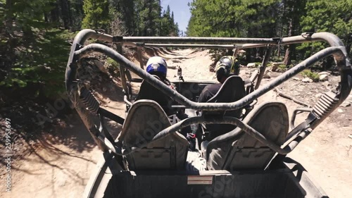 POV on UTV All-Terrain Vehicle on Colorado Adventure Dirt Trail 