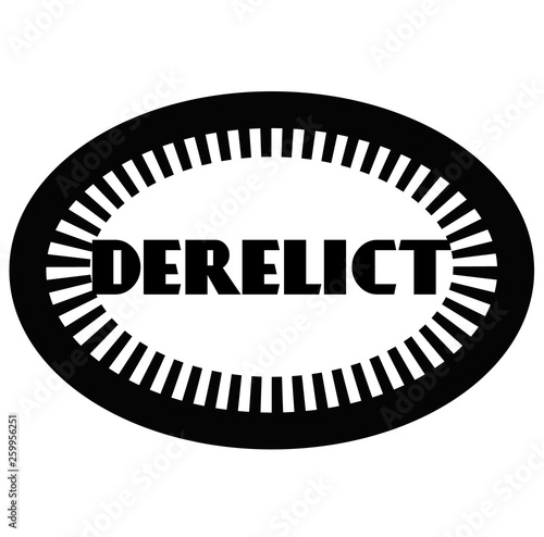 DERELICT stamp on white
