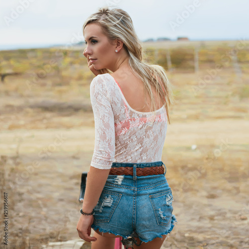 beautiful girl hipster bike