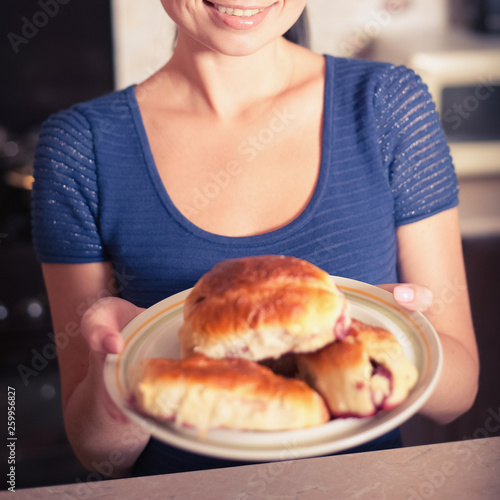 portrait of smiling sexy young woman posing 