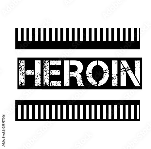 HEROIN stamp on white