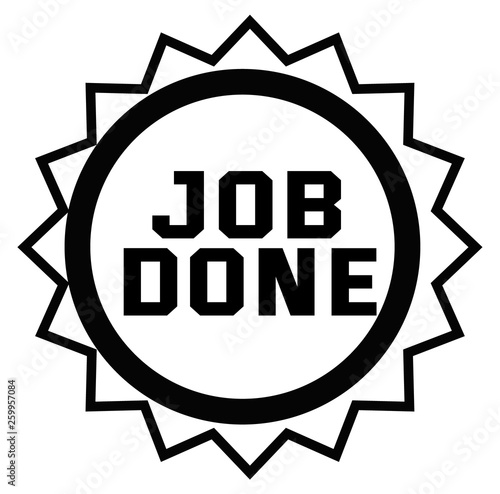 JOB DONE stamp on white