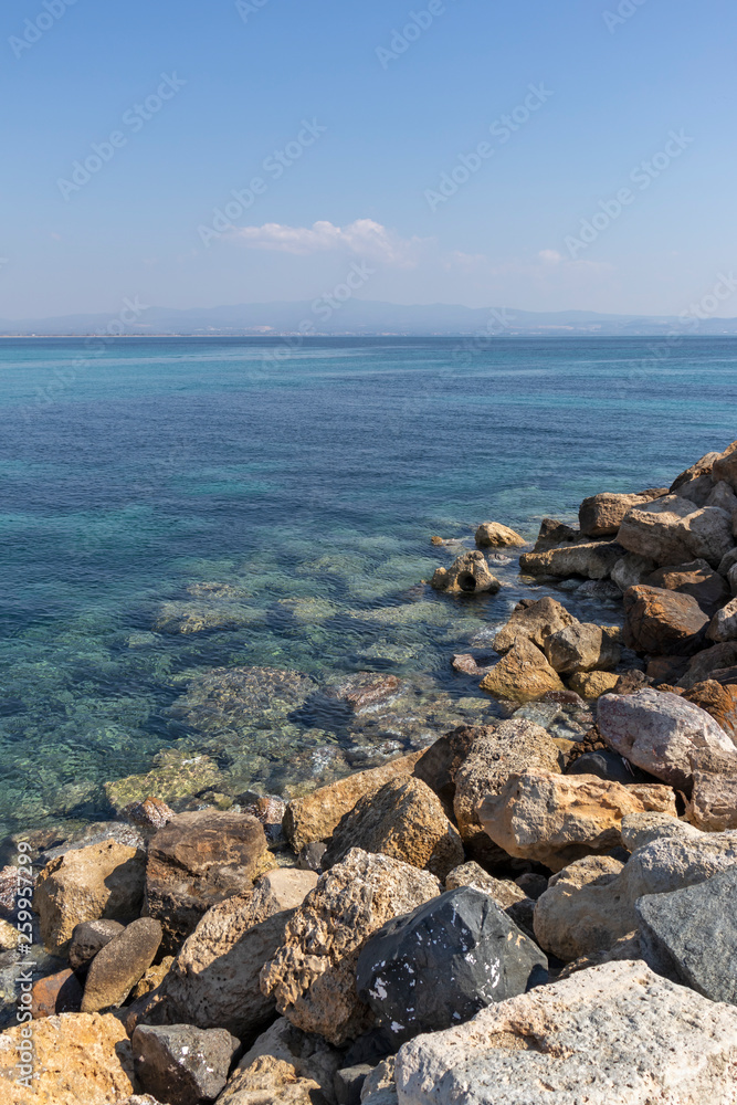 Coastline of Nea Poteidaia, Kassandra, Chalkidiki, Central Macedonia, Greece