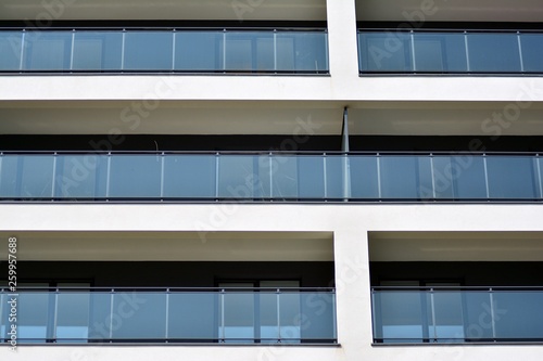 Modern european complex of apartment buildings. Fragment of a modern residential apartment building.