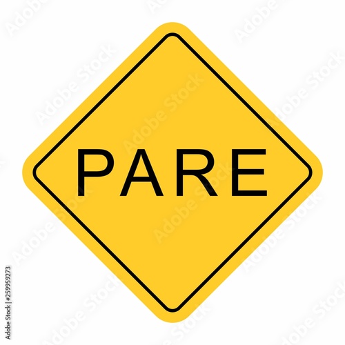 Pare road sign
