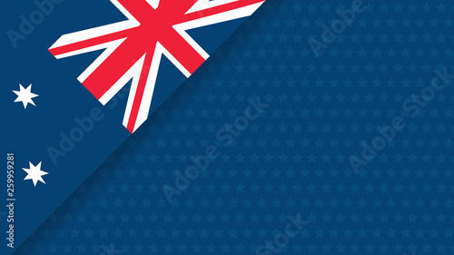 Australia Day celebration banner template with australian flag and pattern with stars decor. Holiday poster template. Vector illustration.