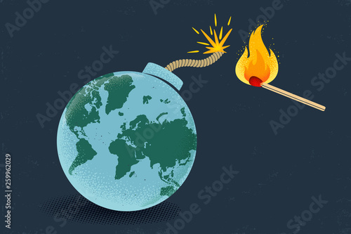 Earth like bomb with match