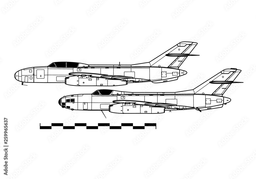 Yakovlev Yak-25 Flashlight A - Mandrake. Outline drawing Yakovlev Yak-25 Flashlight A - Mandrake. Outline drawing