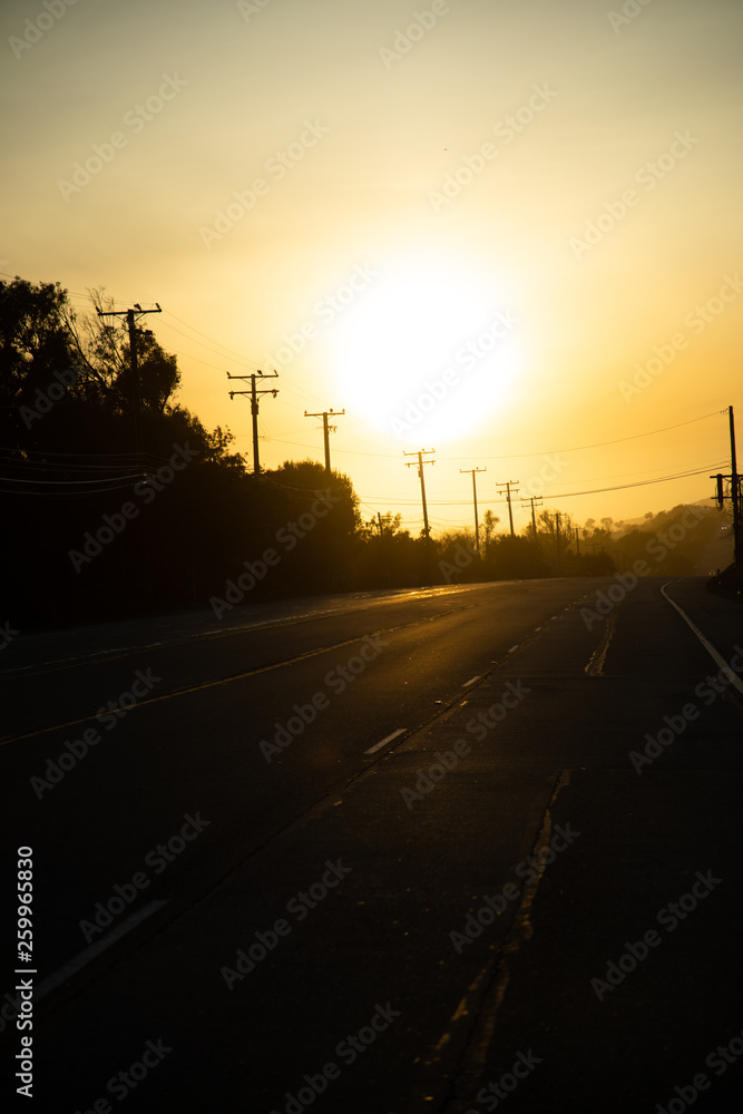 US Road on Sunset