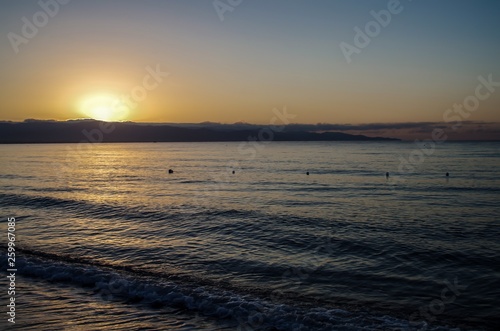 Sunrise Photographed by the Sea Cagliari Sardinia Tourism