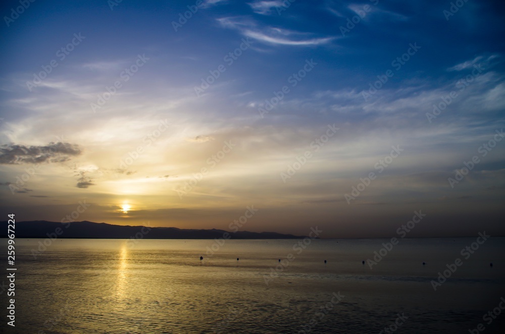 Sunrise Photographed by the Sea Cagliari Sardinia Tourism