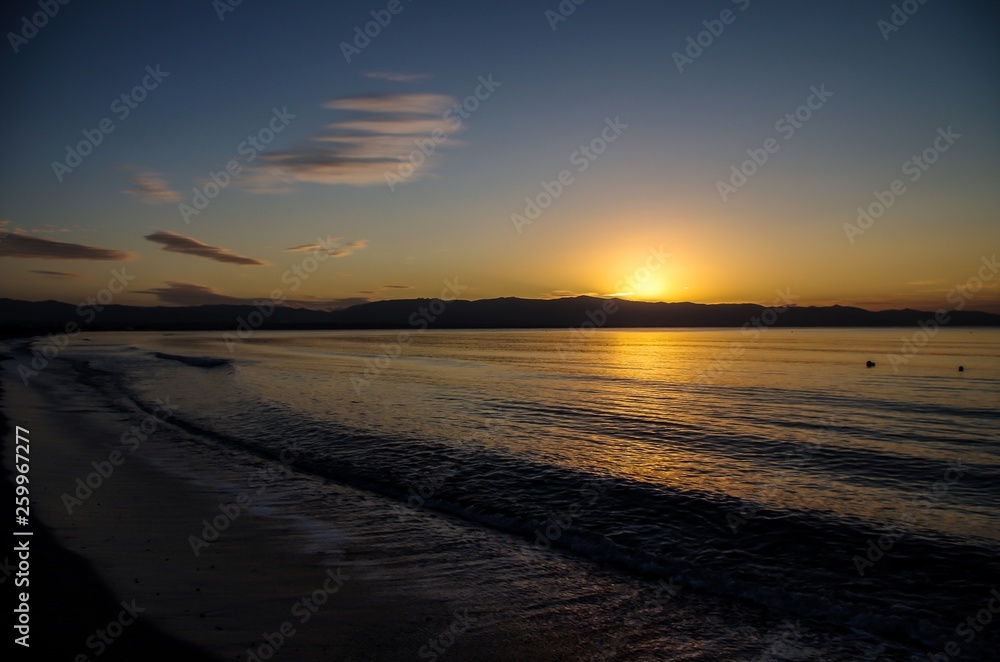 Sunrise Photographed by the Sea Cagliari Sardinia Tourism