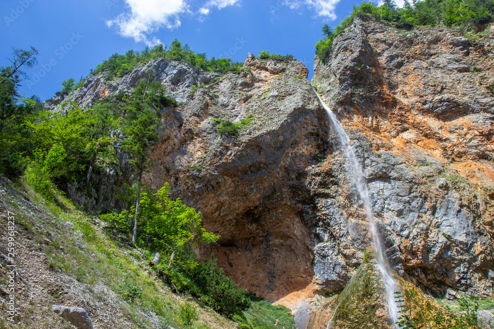 Obraz premium Rinka Falls is a waterfall in the Logar Valley, northern Slovenia