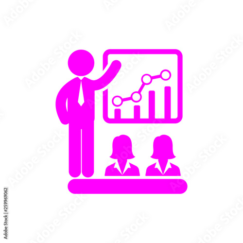 business team, creative team, lady team , group work , members, business creative team magenta color icon